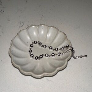 Elegant Black and Silver Evil Eye Beaded Bracelet